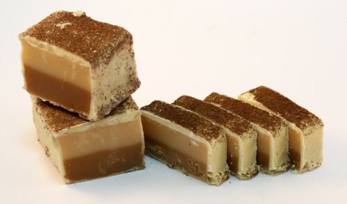 Handmade White Chocolate Coated Cappuccino Fudge