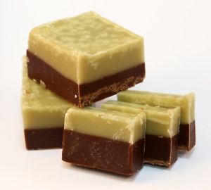 Handmade Chocolate and Mint Layered Fudge